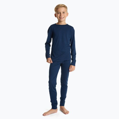 Komplet bielizny termoaktywnej dziecięcej WOOLCANO Merino 100% SET0683 granatowy