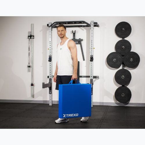 Materac gimnastyczny XTREXO składany 180 x 60 x 5 cm niebieski