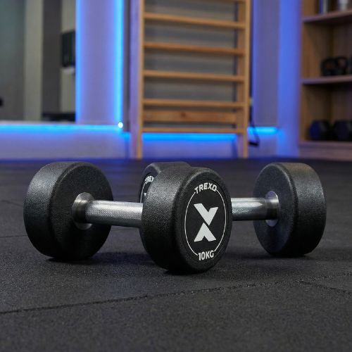 Hantel żeliwny gumowany XTREXO Pro 10 kg czarny
