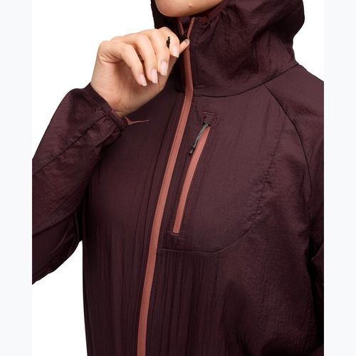 Kurtka do biegania damska HOKA Skyflow black cherry