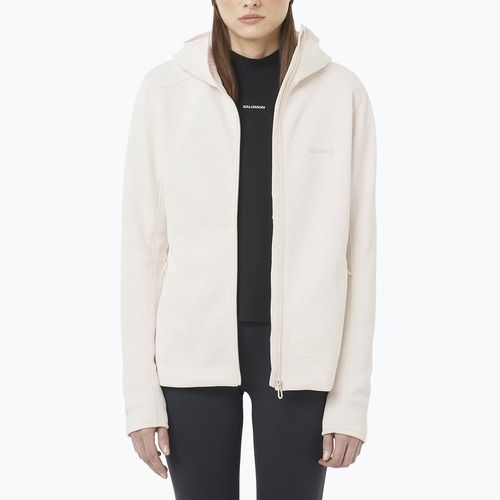 Bluza damska Salomon Outline Warm Fleece Hoodie whisper white