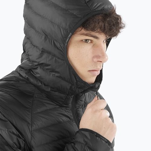 Kurtka puchowa męska Salomon Elixir Micro Down Hoodie deep black