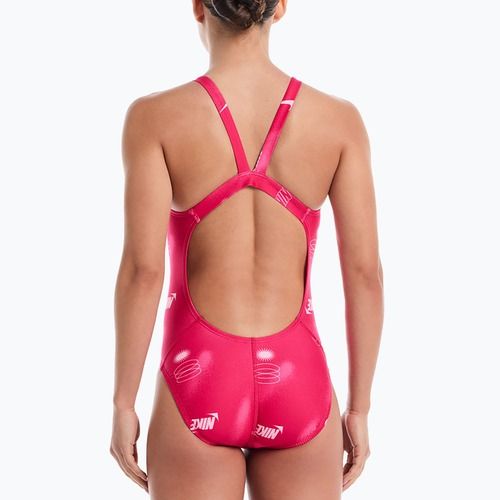 Strój pływacki jednoczęściowy damski Nike Hydrastrong Fastback rush pink