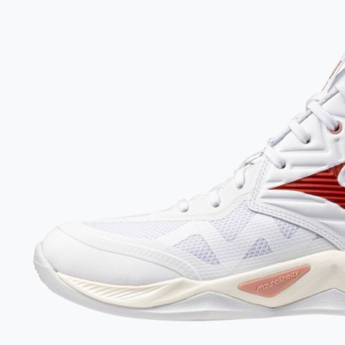 Buty do siatkówki damskie Mizuno Wave Momentum Pro Mid white/rose elegance/lava falls