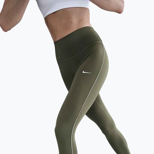 Legginsy damskie Nike One High-Waisted medium olive/white