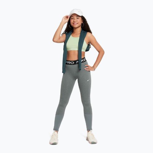 Legginsy dziecięce Nike Pro Dri-FIT carbon heather/white