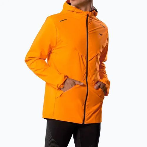 Kurtka do biegania męska Mizuno Tech Thermal Charge Hooded tangelo