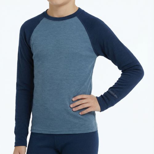 Komplet bielizny termoaktywnej dziecięcej WOOLCANO Merino SET0982 niebieski
