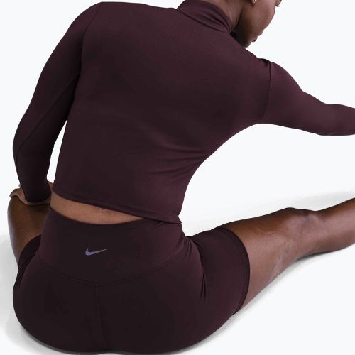 Longsleeve damski Nike One Fitted Dri-Fit 1/4 Zip Mid Layer burgundy crush/white