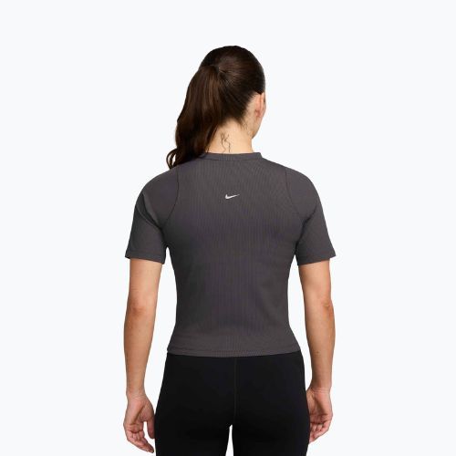 Koszulka damska Nike Zenvy Rib Dri-Fit thunder grey/white