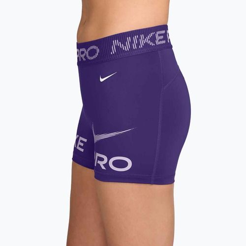 Spodenki damskie Nike Pro Mid-Rise Biker 3" court purple/doll/white