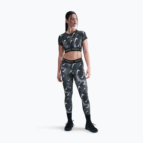 Legginsy treningowe damskie Nike Pro Mid-Rise 7/8 black/white/white