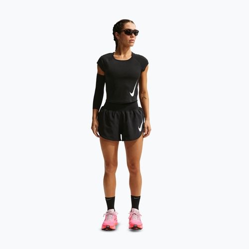 Spodenki do biegania damskie Nike Tempo Swoosh Dri-Fit Mid-Rise Brief-Lined black/white