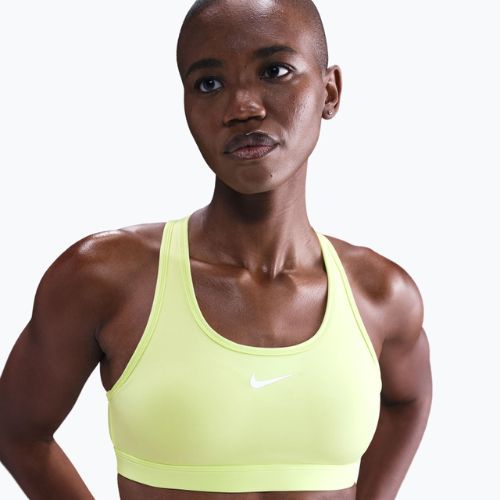 Biustonosz treningowy Nike Swoosh Medium Support light lemon twist/stone mauve/white