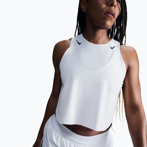 Koszulka do biegania damska Nike AeroSwift Dri-Fit ADV Cropped Tank Top off white/black