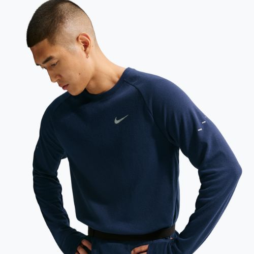 Longsleeve do biegania meski Nike Stride Dri-Fit Waffle Crew midnight navy