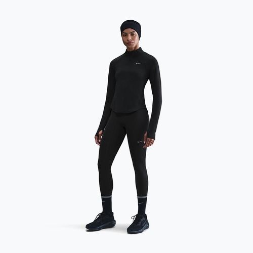 Longsleeve do biegania damski Nike Tempo Swoosh Run Dri-Fit 1/4-Zip black/white