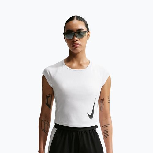 Koszulka do biegania damska Nike Swoosh Run Dri-Fit white/photon dust/black