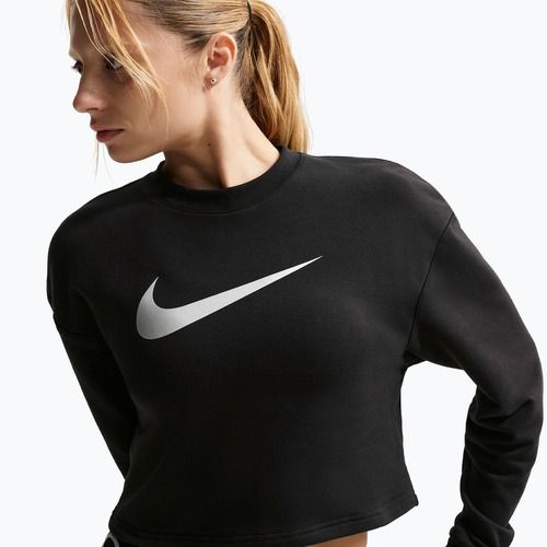 Bluza treningowa damska Nike Pro Dri-Fit Crew Neck black/metallic silver/white