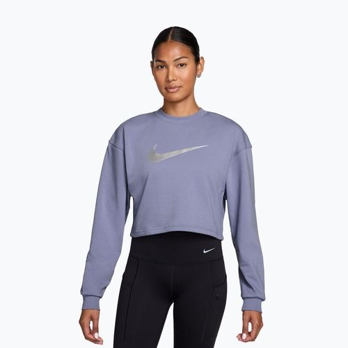 Bluza treningowa damska Nike Pro Dri-Fit Crew Neck iron purple/metallic silver/white