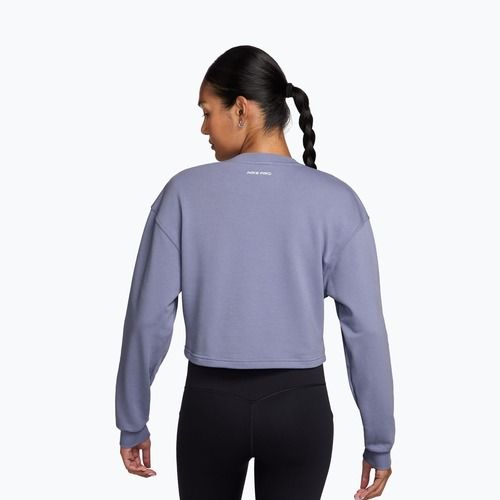 Bluza treningowa damska Nike Pro Dri-Fit Crew Neck iron purple/metallic silver/white