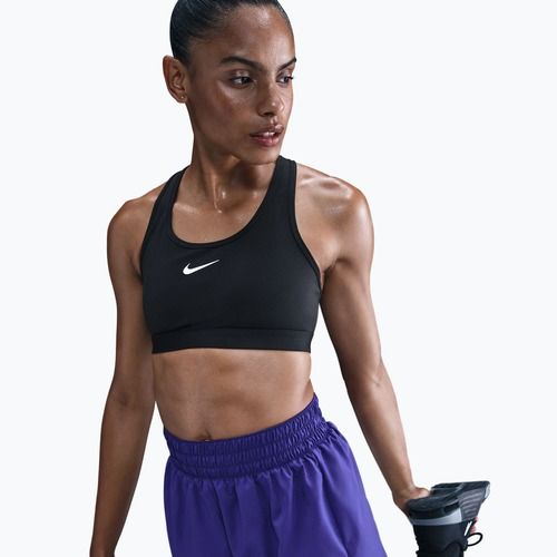 Biustonosz treningowy Nike Swoosh Medium Support black/white