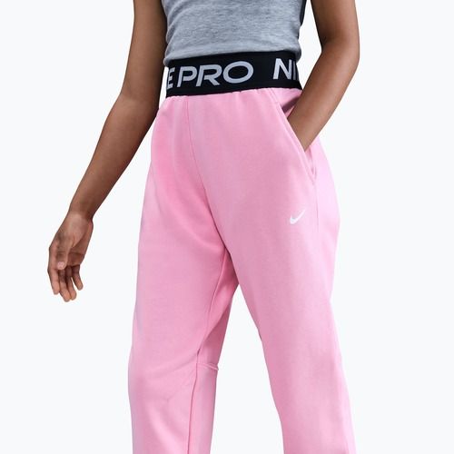 Spodnie dziecięce Nike Pro Fleece Dri-Fit med soft pink/med soft pink/black/white