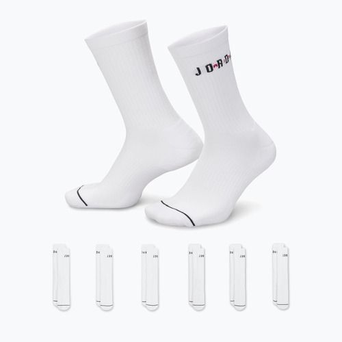Skarpety Jordan Everyday Crew 6 par white/gym red/black
