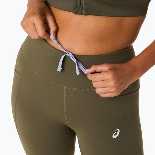 Legginsy do biegania damskie ASICS Nagino Run Adjustable Tight dark olive