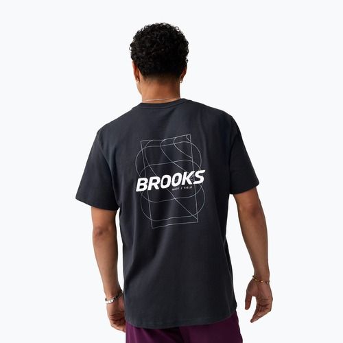 Koszulka do biegania męska Brooks Graphic black/white/slate grey