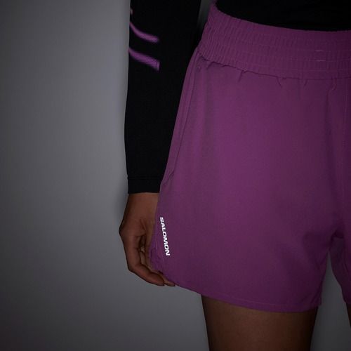 Spodenki do biegania damskie Salomon Shakeout Core 2IN1 4" iris orchid
