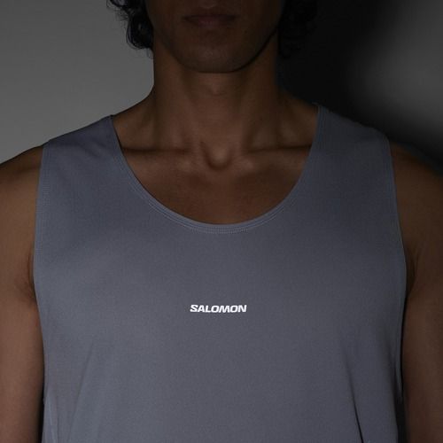 Koszulka do biegania męska Salomon Sense Aero Singlet GFX trade winds