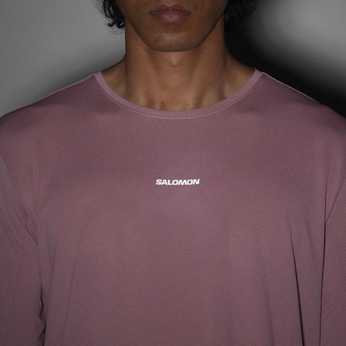 Longsleeve do biegania męski Salomon Shakeout Core dusky orchid