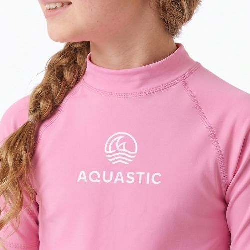 Koszulka dziecięca AQUASTIC Rimos UV 50+ UPF różowy