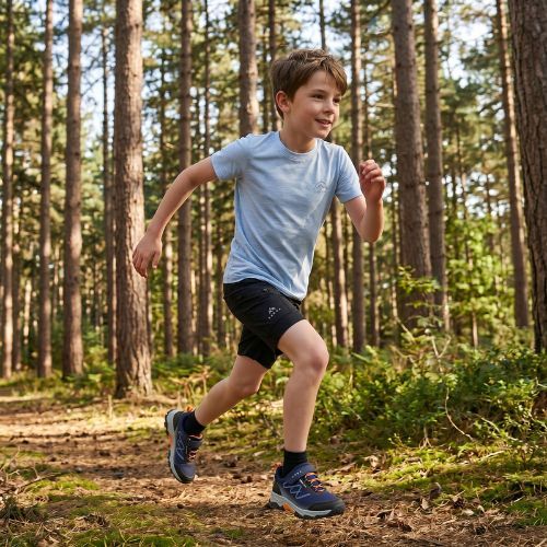 Koszulka trekkingowa dziecięca KADVA Merivra merino niebieski