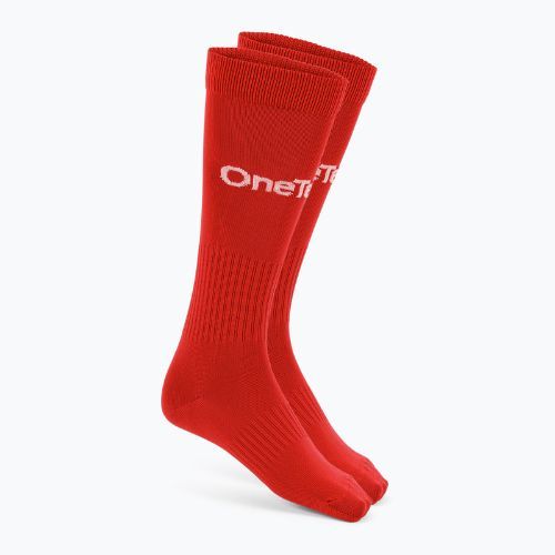Skarpety piłkarskie dziecięce OneTeam Precision football socks zestaw 2-pack czerwony