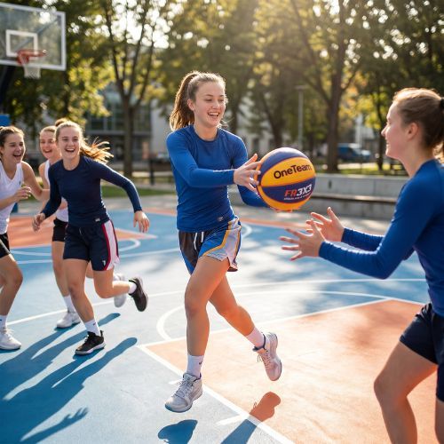 Piłka do koszykówki  OneTeam Rim Rush 3x3 niebieski