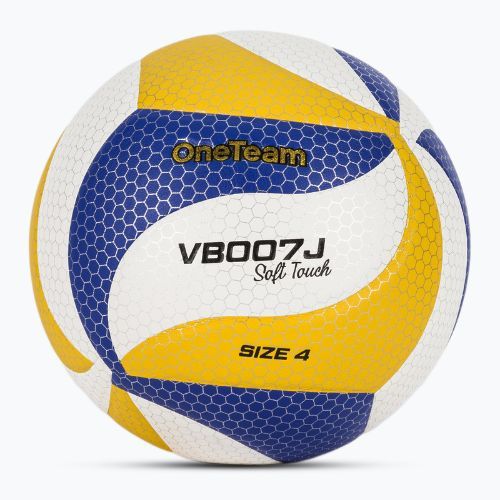 Piłka do siatkówki dziecięca OneTeam VB007J żółty/niebieski/biały rozmiar 4