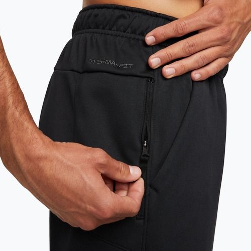 Spodnie treningowe męskie Nike Therma-FIT Open Hem black/black/white