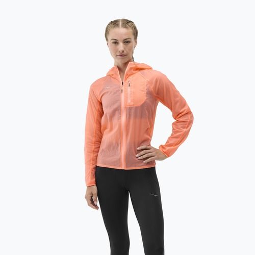Kurtka do biegania damska HOKA Skyflow neon cantaloupe