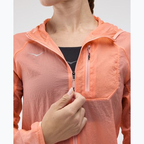 Kurtka do biegania damska HOKA Skyflow neon cantaloupe