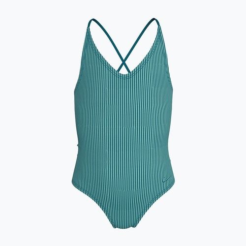Strój pływacki jednoczęściowy dziecięcy Nike Ocean Bound Ripple Texture Lace Up blached turquoise