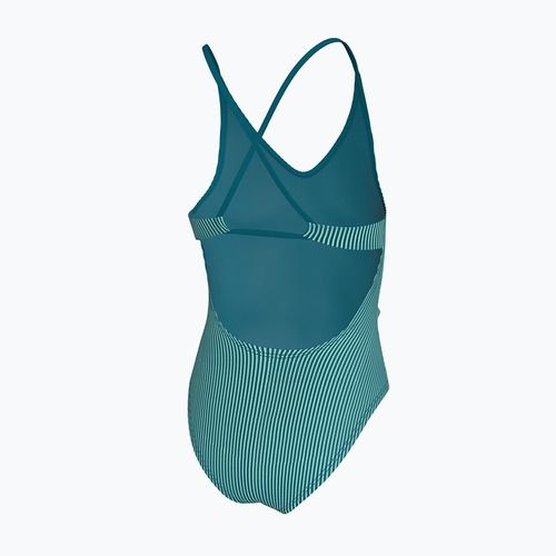 Strój pływacki jednoczęściowy dziecięcy Nike Ocean Bound Ripple Texture Lace Up blached turquoise