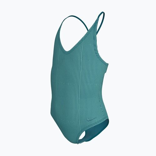 Strój pływacki jednoczęściowy dziecięcy Nike Ocean Bound Ripple Texture Lace Up blached turquoise
