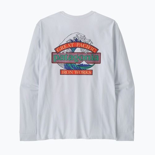 Longsleeve trekkingowy męski Patagonia Great Waves Responsibili Tee white