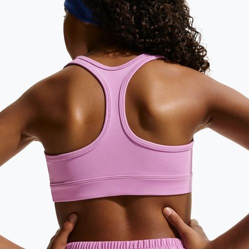 Biustonosz treningowy dziecięcy Nike Swoosh light magenta/white