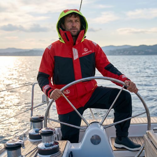Kurtka żeglaska męska AQUASTIC Outrun 15 000/15 000 czerwony