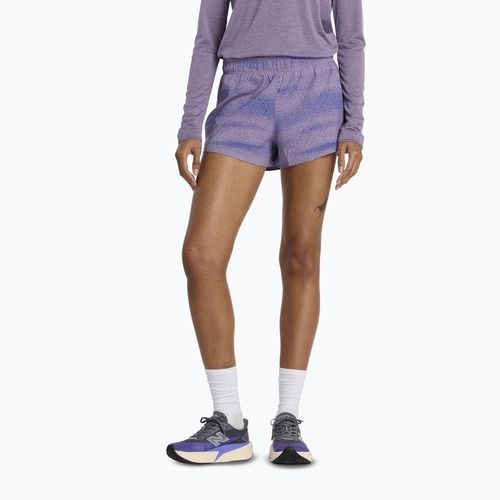 Spodenki do biegania damskie New Balance RC Printed 3" candided violet