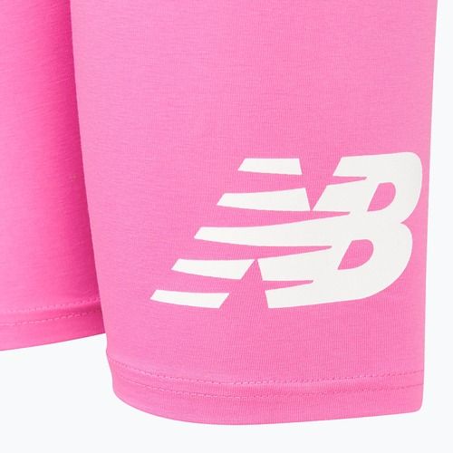 Spodenki dziecięce New Balance Stacked Logo Cycle pink satin