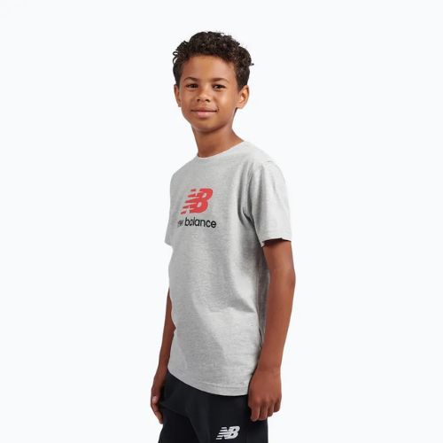 Koszulka dziecięca New Balance Jersey Stacked Logo Tee athletic grey heather